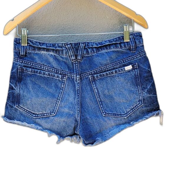 VOLCOM Stoned Jean Shorts Frayed Cutoffs Grunge Cheeky Distressed Size 28 - Picture 2 of 10